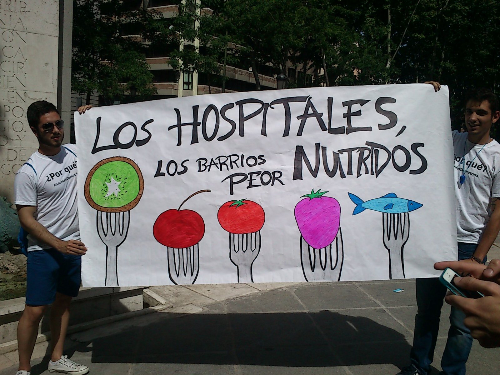 Pancarta durante la manifestación